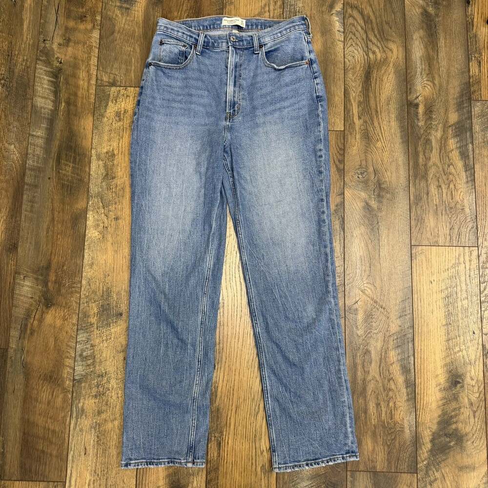 Abercrombie & Fitch Curve Love Ankle Straight Ultra High Rise Jeans 30 10 XL
